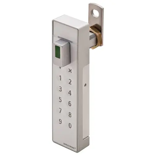 Keypad Lock, Safe-O-Tronic LS200 Horizontal, Lever on left Horizontal right with knob on left, white White Lock body: Gray Keypad Lock, Safe-O-Tronic LS200 Horizontal, Lever on left Horizontal right with knob on left, white White Lock body: Gray