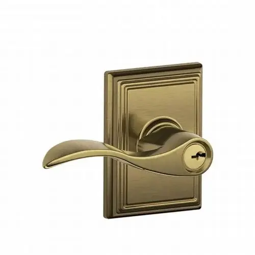 Accent Lever with Addison Rose Keyed Entry Lock C Keyway with 16211 Latch and 10063 Strike Antique Brass Finish Accent Lever with Addison Rose Keyed Entry Lock C Keyway with 16211 Latch and 10063 Strike Antique Brass Finish