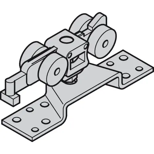 Running Gear, 4 rollers With hanger bolt, nut and supporting flange for screw fixing, suitable for Silent 100/A, 100 kg Running Gear, 4 rollers With hanger bolt, nut and supporting flange for screw fixing, suitable for Silent 100/A, 100 kg