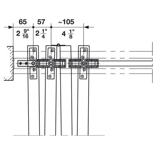Sliding Door Hardware, HAWA Bifold 30, set 2 Hawa Bifold 30 Set, Without upper track and lower guide channel, 2 Panel Aluminum Steel Plastic Rubber Sliding Door Hardware, HAWA Bifold 30, set 2 Hawa Bifold 30 Set, Without upper track and lower guide channel, 2 Panel Aluminum Steel Plastic Rubber