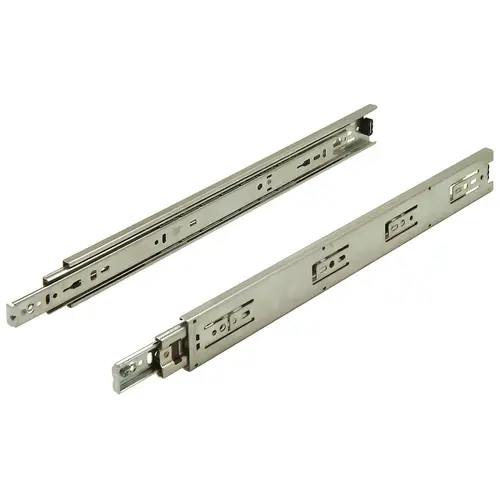 Accuride 3834 Telescopic Side Mounted Cam Adjust Slide, 1" Overtravel, 90 lbs Weight Capacity 17" 16" Zinc, 16" Zinc Pair Accuride 3834 Telescopic Side Mounted Cam Adjust Slide, 1" Overtravel, 90 lbs Weight Capacity 17" 16" Zinc, 16" Zinc Pair