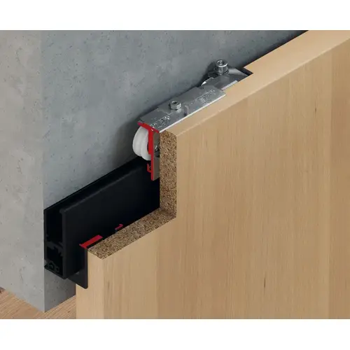 Sliding Door Fitting, Slido D-Line41 80X, Set with soft and self closing mechanism on both sides, for 1 door 80 kg (176 lbs.) Sliding Door Fitting, Slido D-Line41 80X, Set with soft and self closing mechanism on both sides, for 1 door 80 kg (176 lbs.)