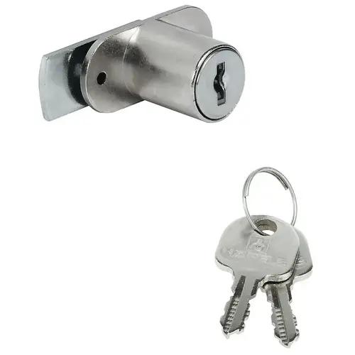 Cylinder Cam Lock, with Fixed Plate Cylinder, with Straight Locking Cam Standard Profile, 60-001-Keyed Alike, Closure Direction 90 degree , A (D, F, G), for Door Thickness max. 21 mm (53/64") Nickel plated, Matt Cylinder Cam Lock, with Fixed Plate Cylinder, with Straight Locking Cam Standard Profile, 60-001-Keyed Alike, Closure Direction 90 degree , A (D, F, G), for Door Thickness max. 21 mm (53/64") Nickel plated, Matt