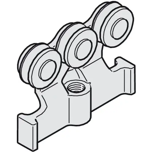 Running Gear, M12 for HAWA Super 350A and 500A, 3 Rollers Running Gear, M12 for HAWA Super 350A and 500A, 3 Rollers