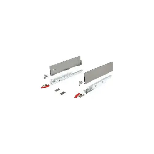 Drawer Set, Hafele Matrix Box Slim A, 128 mm Drawer Height 21 5/8" 550 mm 21 5/8" (21 5/8") 550 mm nominal length; gray Gray, Drawer sides: powder coated; Slides: galvanized Drawer Set, Hafele Matrix Box Slim A, 128 mm Drawer Height 21 5/8" 550 mm 21 5/8" (21 5/8") 550 mm nominal length; gray Gray, Drawer sides: powder coated; Slides: galvanized