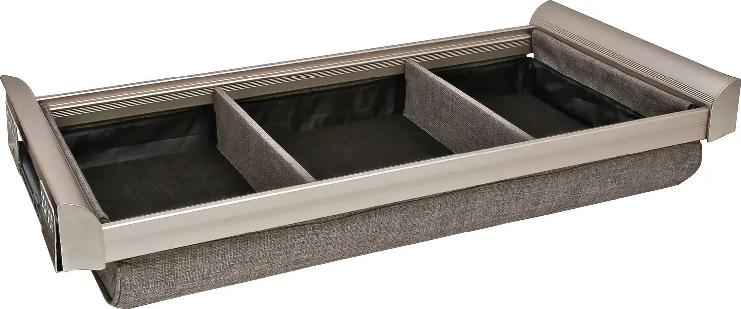 Hafele Divided Lingerie Drawer TAG ENGAGE 18 Matt nickel with slate fabric 18 width Slate fabric Matt nickel 807.77.611 Hafele Divided Lingerie Drawer TAG ENGAGE 18 Matt nickel with slate fabric 18 width Slate fabric Matt nickel 807.77.611