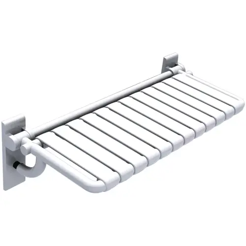 Folding Shower Seat, 862 mm Width 33 15/16"; Slats: 2 3/16" HEWI 801 Series, Pure white Pure white Folding Shower Seat, 862 mm Width 33 15/16"; Slats: 2 3/16" HEWI 801 Series, Pure white Pure white