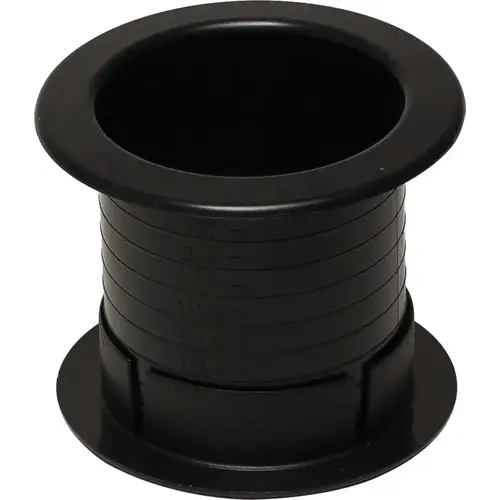 Plastic Grommet, Dual-Sided, Round, diameter 64 mm For workplace organization, Black Black