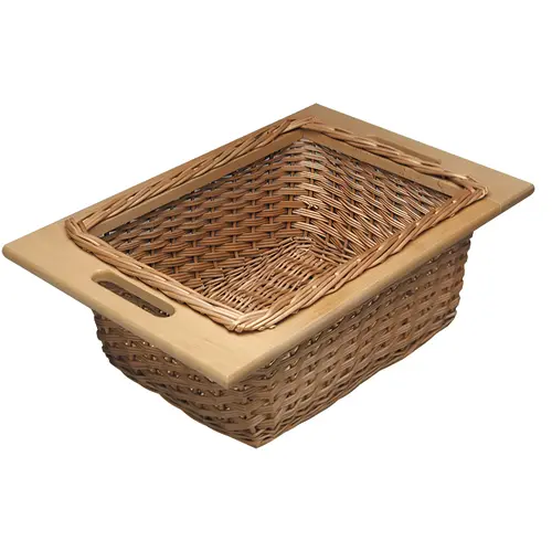 Wicker Basket, with Frame Handles 14 5/16" Width: 363 mm (14 5/16") Basket: Natural, dipped Frame: Lacquered