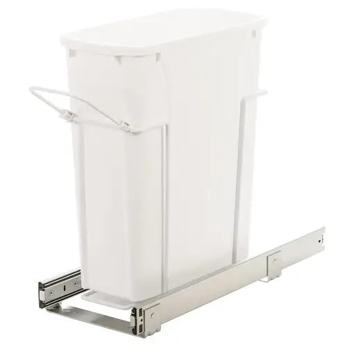 Waste Bin Pull-Out, KV Bottom Mount, Single, Ball Bearing Precision Slide with Overtravel 33 l 16" 18 3/4" SBM15-1-35WH 14 3/8" 35 qt. Frame: Steel Bins: Plastic, Epoxy-coated Waste Bin Pull-Out, KV Bottom Mount, Single, Ball Bearing Precision Slide with Overtravel 33 l 16" 18 3/4" SBM15-1-35WH 14 3/8" 35 qt. Frame: Steel Bins: Plastic, Epoxy-coated