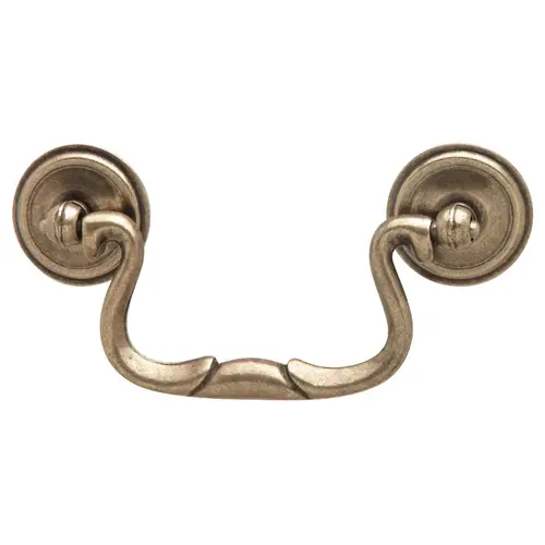 Drop Handle, Antique Brass, Zinc 3" CTC Brass colored, antique