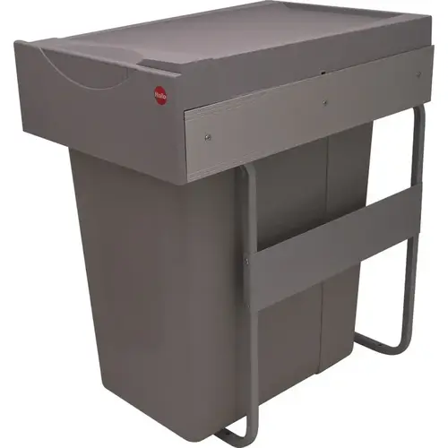 Waste Bin Pull-Out, Hailo Easy Cargo 40 Gray, 42 qt. Frame: Metal Bins: Plastic Waste Bin Pull-Out, Hailo Easy Cargo 40 Gray, 42 qt. Frame: Metal Bins: Plastic