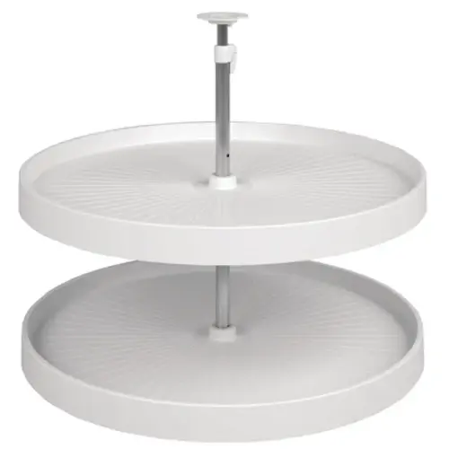 Lazy Susan Set, Full Circle, Plastic, Two-Tray 18" 28 lbs diameter 18", white, 1 set White Lazy Susan Set, Full Circle, Plastic, Two-Tray 18" 28 lbs diameter 18", white, 1 set White