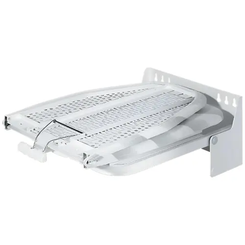 Hafele 568.66.700 Hafele Ironfix Ironing Board, Wall-Mounted Rotates 180 degree , cover: Gray stripes Ironing Board: White (RAL 9016); Cover: White with gray stripes, Fitting parts: Epoxy coated Hafele Ironfix Ironing Board, Wall-Mounted Rotates 180 degree , cover: Gray stripes Ironing Board: White (RAL 9016); Cover: White with gray stripes, Fitting parts: Epoxy coated