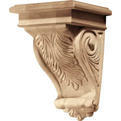 Corbel, 9" x 5 3/4" x 6 1/16" (H x W x D) Red oak Red oak Acanthus Collection, Red Oak Corbel, 9" x 5 3/4" x 6 1/16" (H x W x D) Red oak Red oak Acanthus Collection, Red Oak