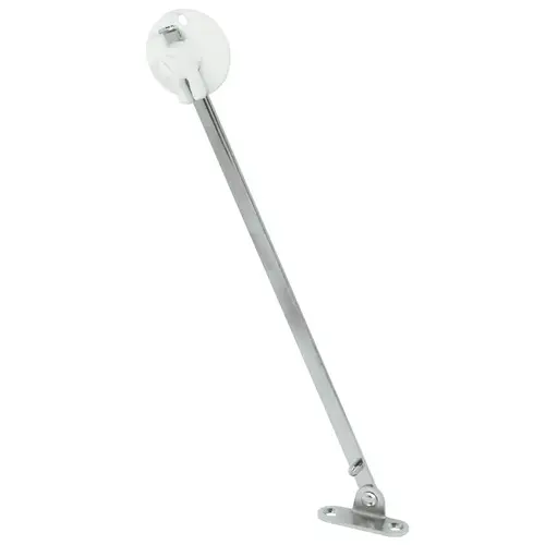 Flap Stay, with Catch 190 mm Min. 7 1/2" 8 13/16" With housing, White, length: 225 mm (8 13/16") Nickel plated