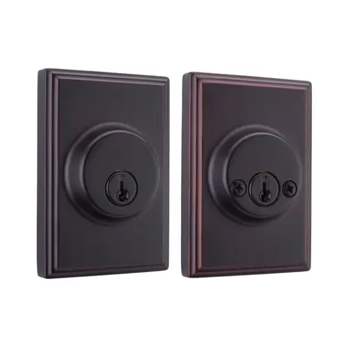 Woodward Double Cylinder Deadbolt with Adjustable Latch and Deadbolt Strike Oil Rubbed Bronze Finish