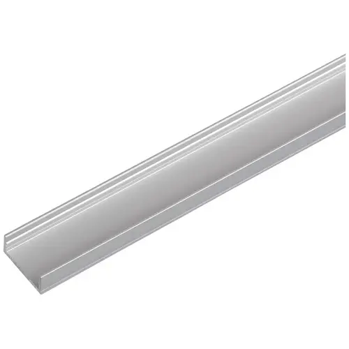 Designer Aluminum Profile, Hafele Loox5 Profile 4105, for LED strip lights surface mounted, 9 mm (3/8"), without diffuser, 2000 mm, total height 9 mm, profile height: 8 mm Profile: Silver colored Diffuser: