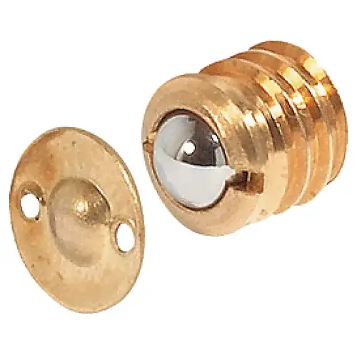 Ball Catch, with Strike, Screw-Mounted 9 mm 12 mm External diameter: 12 mm, internal diameter: 10.8 mm Catch: Bright striking plate: Brass plated Ball Catch, with Strike, Screw-Mounted 9 mm 12 mm External diameter: 12 mm, internal diameter: 10.8 mm Catch: Bright striking plate: Brass plated