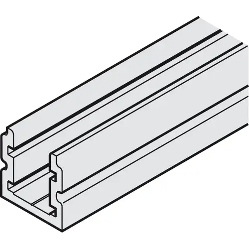 Guide Channel, 24 x 24 mm (15/16" x 15/16") For Hawa Junior, length: 6 m (19' 8 1/4") Silver colored, anodized Guide Channel, 24 x 24 mm (15/16" x 15/16") For Hawa Junior, length: 6 m (19' 8 1/4") Silver colored, anodized