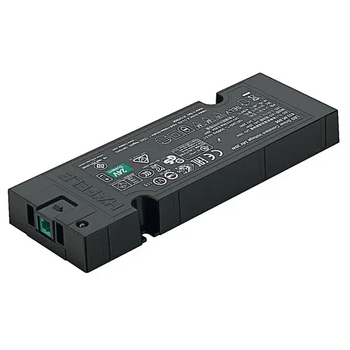 Driver, Hafele Loox5, Constant Voltage 24 V, 5.51" X 1.97" X 0.63", 20 W Output Power, Black Finish Driver, Hafele Loox5, Constant Voltage 24 V, 5.51" X 1.97" X 0.63", 20 W Output Power, Black Finish