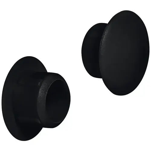 Cover Cap, Plastic, for blind hole diameter 10 mm For push fitting, Black, diameter 15mm, 10 mm length Jet black, RAL 9005