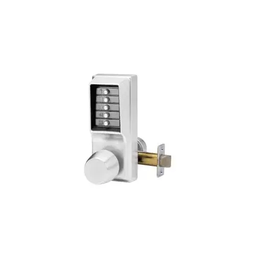 Mechanical Pushbutton Knob Lock Combination Passage with 2-3/4" Backset Satin Chrome Finish