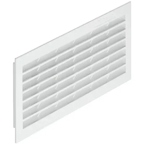 Ventilation Grill, Plastic, with louvres Square, White, 299 x 120 mm White