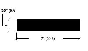 CRL-U.S. Aluminum B23711 Clear Anodized Bar 2" x 3/8" - 21'-2" Stock Length
