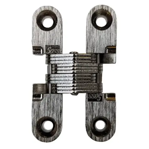 Concealed Hinge, Soss, Invisible Hinge, 180 degree Opening Angle 13 - 16 mm A Wood Thickness: 13-16 mm, SOSS #101, Satin Chrome Nickel plated Concealed Hinge, Soss, Invisible Hinge, 180 degree Opening Angle 13 - 16 mm A Wood Thickness: 13-16 mm, SOSS #101, Satin Chrome Nickel plated