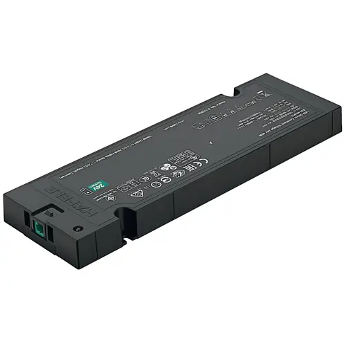 Driver, Hafele Loox5, Constant Voltage 24 V, 7.52" X 2.36" X 0.63", 40 W Output Power, Plastic Material, Black Finish