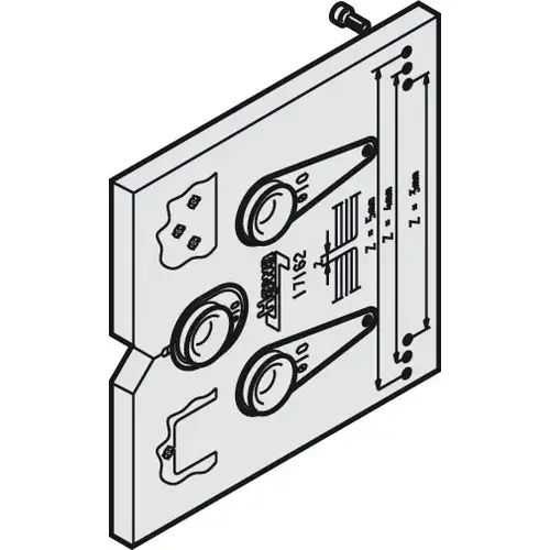 Drilling Jig for Lock, Counter Case and Lock Bracket Sliding door lock, for 1-leaf and 2-leaf glass sliding doors Anodized Drilling Jig for Lock, Counter Case and Lock Bracket Sliding door lock, for 1-leaf and 2-leaf glass sliding doors Anodized