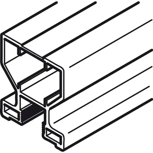 Frame Profile, Vertical 2' 1 19/32" for Slido R-Aluflex 80A, length: 5.25 m (17' 2 11/16"); Silver Frame Profile, Vertical 2' 1 19/32" for Slido R-Aluflex 80A, length: 5.25 m (17' 2 11/16"); Silver