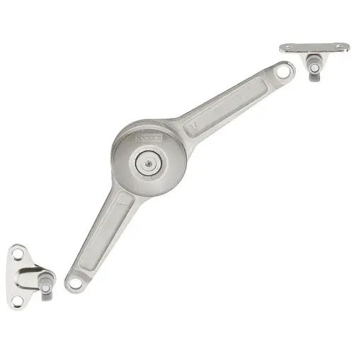 Lid Stay/Flap Stay, Hafele Duo Standard, Complete set Euro screws Wood, Aluminum frame Individual Fitting (Order Cabinet and Door Brackets Separately), Nickel plated, for euro screws Nickel plated