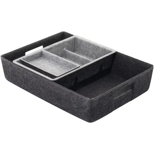 Felt pencil drawer, for Desk Top Storage dark gray Felt drawer: Dark gray Compartment system: Light gray Felt pencil drawer, for Desk Top Storage dark gray Felt drawer: Dark gray Compartment system: Light gray