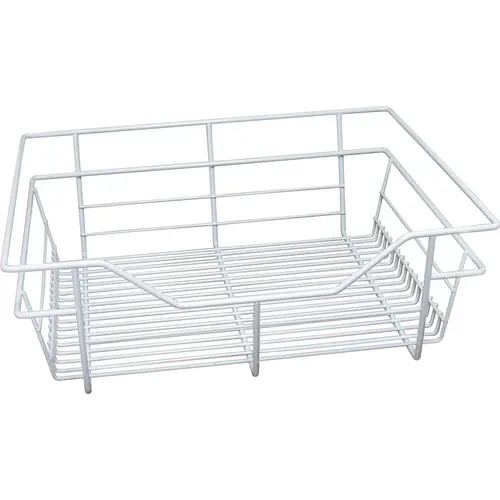 Wire Closet Basket, with Full Extension Slides White, 16" x 17" x 6", with white 16" slides Wire Closet Basket, with Full Extension Slides White, 16" x 17" x 6", with white 16" slides