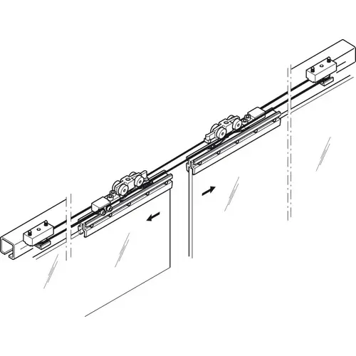 Sliding Door Hardware, Slido D-Line11, additional set for 50-L-120-L For Slido D-Line11, for 2-leaf sliding doors Sliding Door Hardware, Slido D-Line11, additional set for 50-L-120-L For Slido D-Line11, for 2-leaf sliding doors