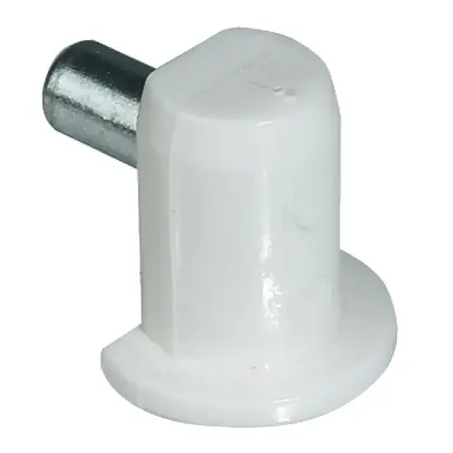 White Shelf Supports, Diameter 5mm for Shelf Thickness Over 18mm