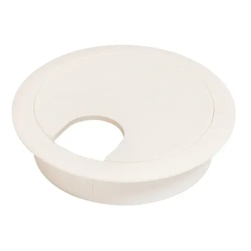 Cable Grommet, Two-Piece, Round, diameter 2 1/2" With 90 degree Rotating Top, Ivory Ivory colored