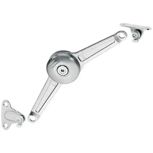 Hafele 373.66.612 Lid Stay/Flap Stay, Hafele Duo Standard, Complete set Wood screws Wood, Aluminum frame Individual Fitting (Order Cabinet and Door Brackets Separately), Nickel plated, for wood screws Nickel plated