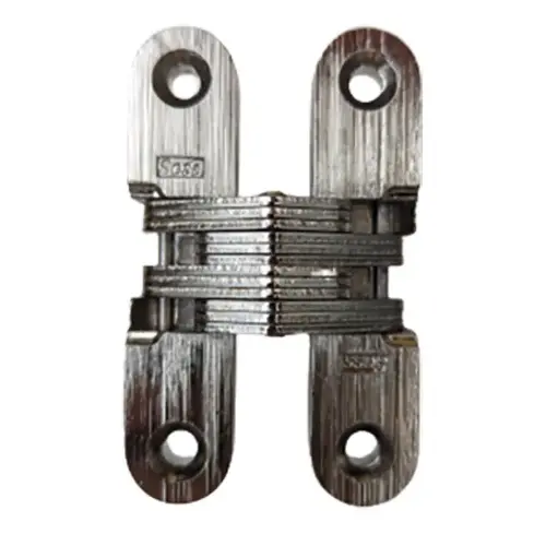 Concealed Hinge, Soss, Invisible Hinge, 180 degree Opening Angle 22 - 26 mm A Wood Thickness 26-28mm SOSS #208, Satin Chrome Nickel plated Concealed Hinge, Soss, Invisible Hinge, 180 degree Opening Angle 22 - 26 mm A Wood Thickness 26-28mm SOSS #208, Satin Chrome Nickel plated