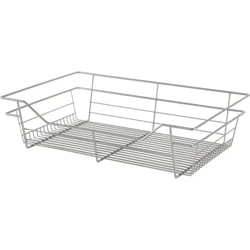Wire Closet Basket, with Full Extension Slides Matt nickel, 16" x 23" x 6", with nickel-plated 16" slides Wire Closet Basket, with Full Extension Slides Matt nickel, 16" x 23" x 6", with nickel-plated 16" slides