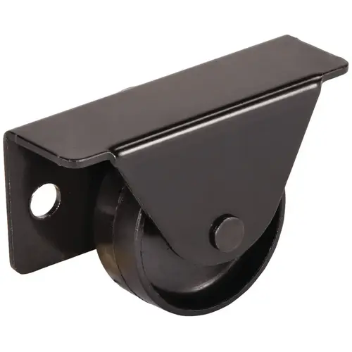 Bed Box Caster, Rigid, diameter 35 mm For screw fixing at the side, Black housing, black wheel Wheel: Black, Black zinc, black wheel