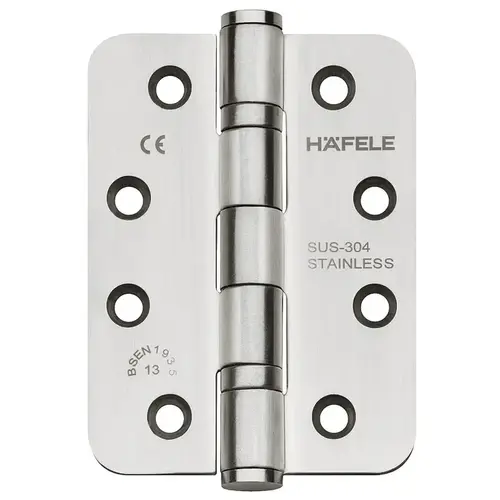 Butt Hinge, Startec, Stainless Steel, 4" x 3" rounded DHB 3221 size 102 mm, Model: DHB 3221, satin matt Butt Hinge, Startec, Stainless Steel, 4" x 3" rounded DHB 3221 size 102 mm, Model: DHB 3221, satin matt