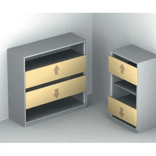 Sliding door fitting, Hawa Libra 20 Synchro H IF/VF, set For vertical sliding doors with 2 synchronized, bi-parting doors, for door weights up to 44 lbs., Infront/Vorfront Rollers: Plastic Sliding door fitting, Hawa Libra 20 Synchro H IF/VF, set For vertical sliding doors with 2 synchronized, bi-parting doors, for door weights up to 44 lbs., Infront/Vorfront Rollers: Plastic