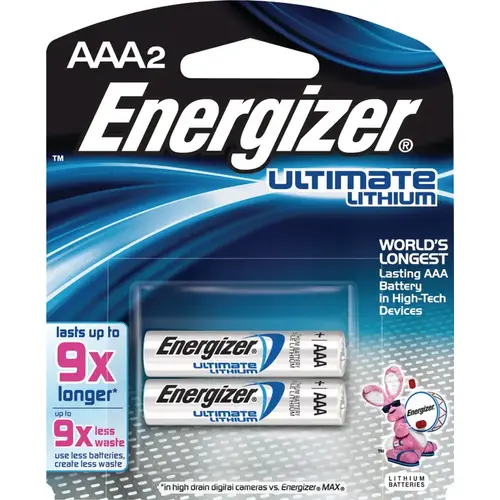 Energizer E2 Ultimate Battery, Lithium, AAA, 1.5v 2 pack, Model L92BP2EN Energizer E2 Ultimate Battery, Lithium, AAA, 1.5v 2 pack, Model L92BP2EN