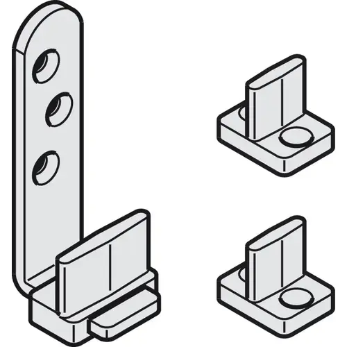 Fitting set, Slido D-Line11 Stacking Additional Set for 50P-120P, 50C-120C and 50I-120I Consists of 2 stoppers and 1 floor guide with bracket