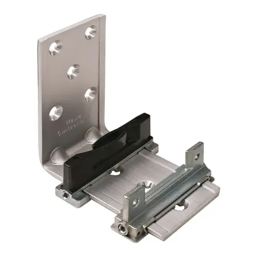 Floor Guide, Double Element HAWA Confort 120, Floor guide: plastic, brown, guide angle bracket: aluminum, retainer: zinc alloy Floor Guide, Double Element HAWA Confort 120, Floor guide: plastic, brown, guide angle bracket: aluminum, retainer: zinc alloy