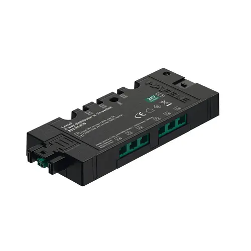 6-Way Distributor, Loox5, Multi-Switching Function, 90 W Power Rating, 4-3/4" X 2" X 5/8" Dimensions, Black Finish 6-Way Distributor, Loox5, Multi-Switching Function, 90 W Power Rating, 4-3/4" X 2" X 5/8" Dimensions, Black Finish