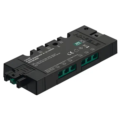 6-Way Distributor, Loox5, Multi-Switching Function, 90 W Power Rating, 4-3/4" X 2" X 5/8" Dimensions, Black Finish